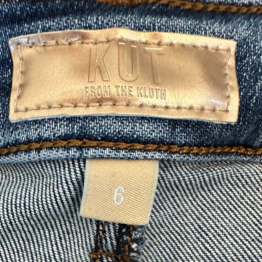Kut from the Kloth Distressed Blue Ankle Fab Ab Mom Jean 6 8 - Picture 3 of 4